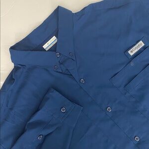 Columbia PFG Performance Fishing Gear Blue Long Sleeve Shirt